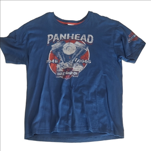Harley-Davidson Panhead Blue Tee Anchorage Alaska Xl Vintage T shirt